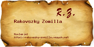 Rakovszky Zomilla névjegykártya